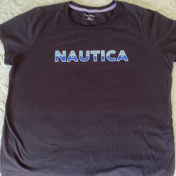 T-shirt Nautica Logo T-Shirt Homme Nautica V-Neck - Col V Côtelé, Logo